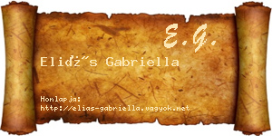 Eliás Gabriella névjegykártya